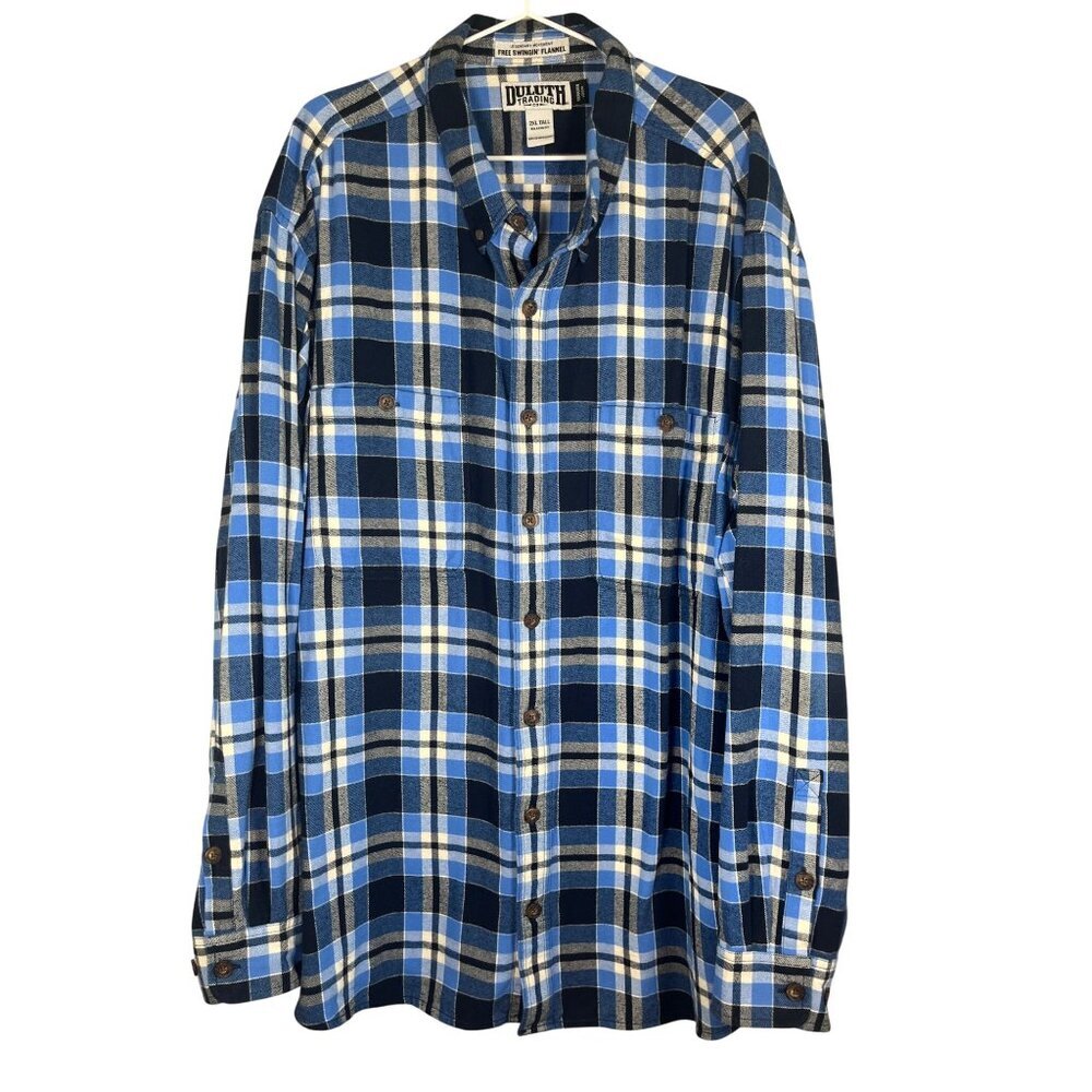 Duluth Plaid Flannel Shirt 2XLT Festive Holiday Classic Preppy Outdoors Woodsy
